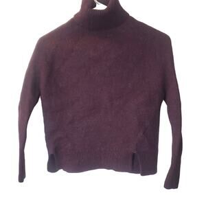 J. Crew Wool Alpaca Blend Burgundy Turtleneck Long Sleeve Pullover Sweater XXS